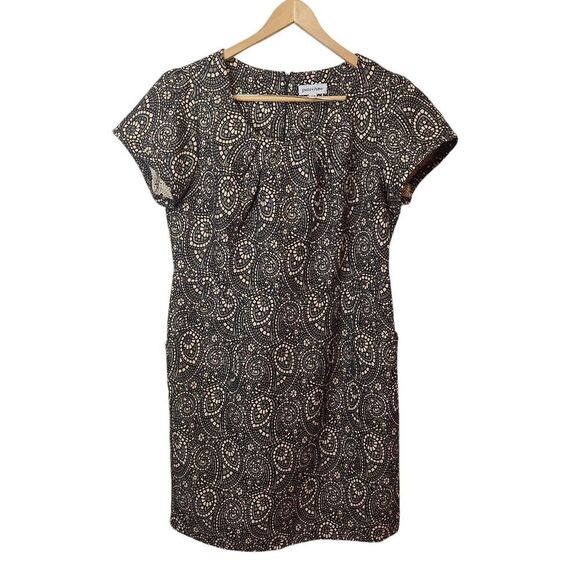 Shelby & Palmer Size 14W Black And Tan Dress Fitted Waist Pockets Office No Belt - Picture 1 of 11